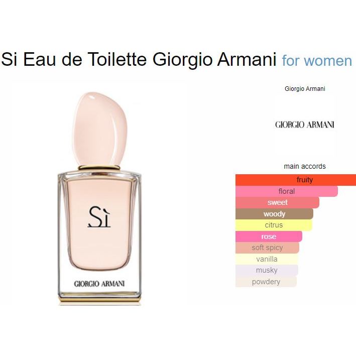 Si Eau de Toilette Giorgio Armani for women